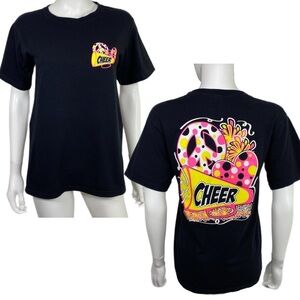 Cheer Love & Peace Print Classic Black Cotton Tee